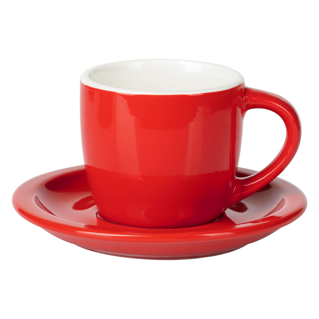 Fine stoneware espresso cup and saucer, 100 ml