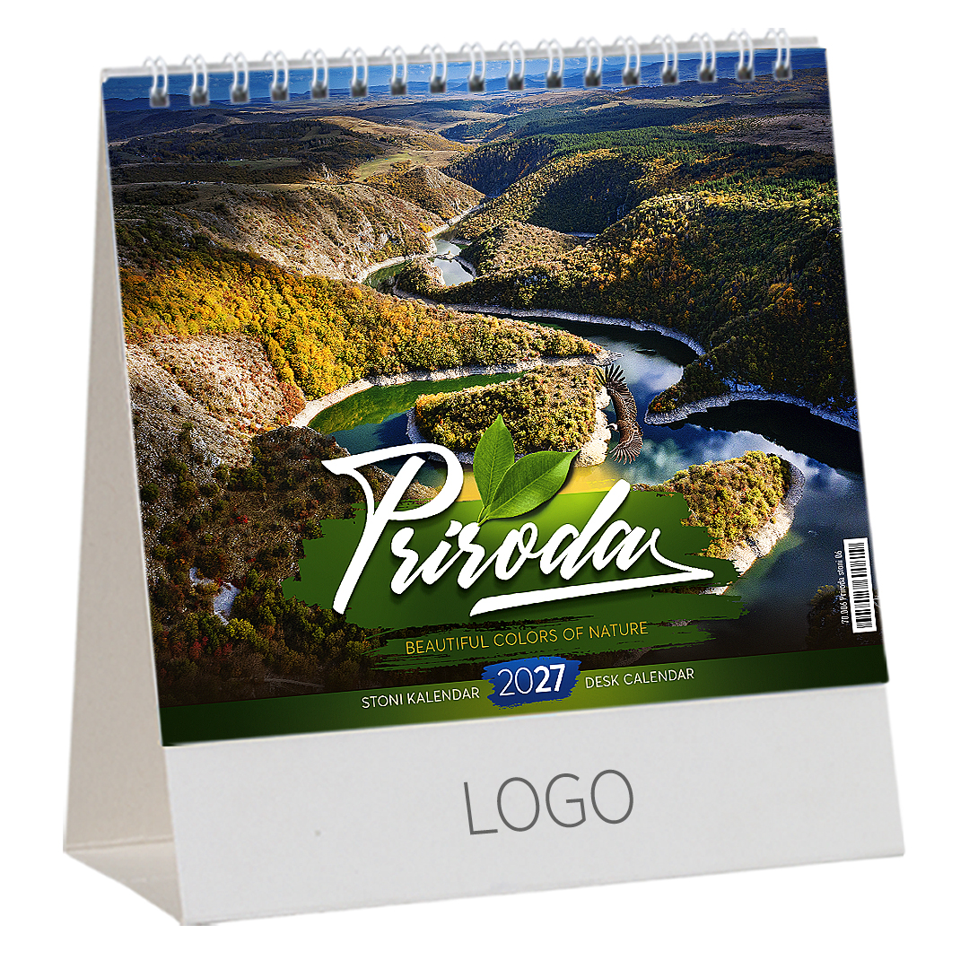 PRIRODA STONI I, Schreibtisch-Kalender, 13 Blatt, 15,5 x 13 cm