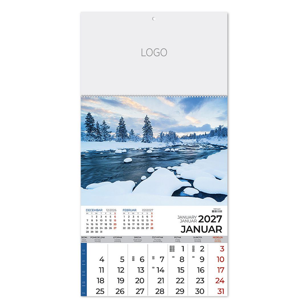 Wandkalender , 12 Seiten, Format A3