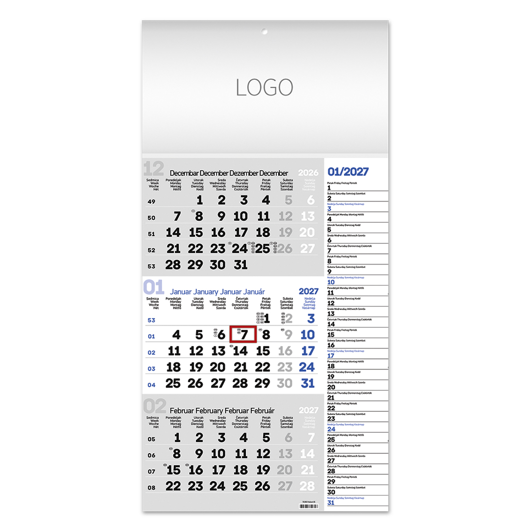 Wandkalender , 12 Seiten, Format A3